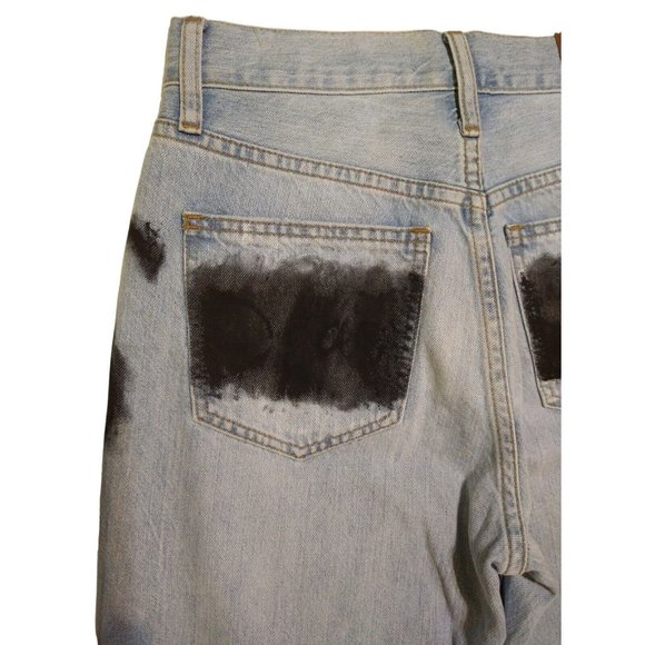 Madewell Perfect Vintage Jean Tapered Fit Denim Custom Painted C2819 Women's 27 - Picture 6 of 10